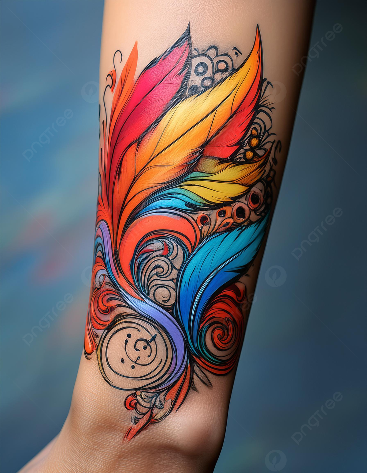 Vibrant color tattoo artwork - Napoli Ink